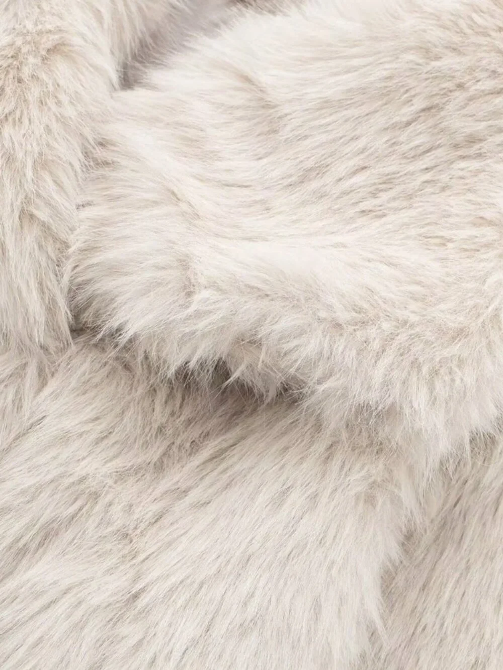 Beige Casual Women's Thick Faux fur Mid-Length Coat jacket